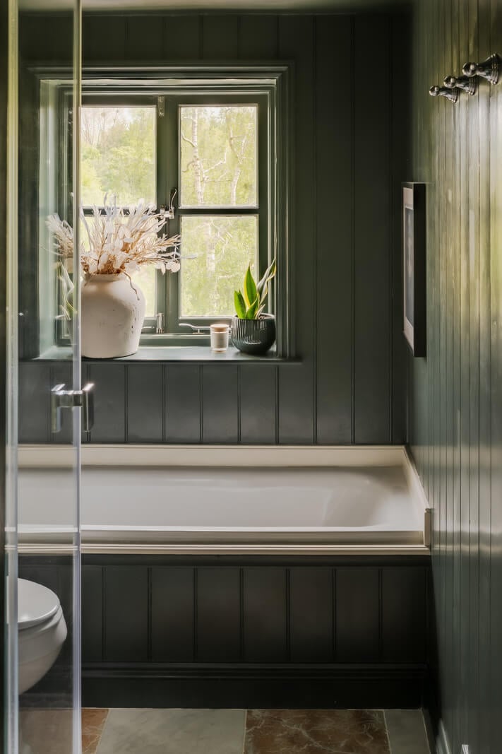 A Rich Color Palette in a Historic English Home 23 green bathroom
