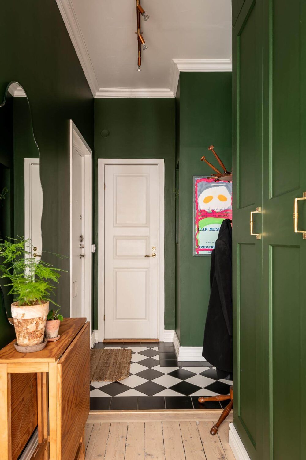 Best of 2024: Hallways 16 green hallway with black and white floor tiles nordroom
