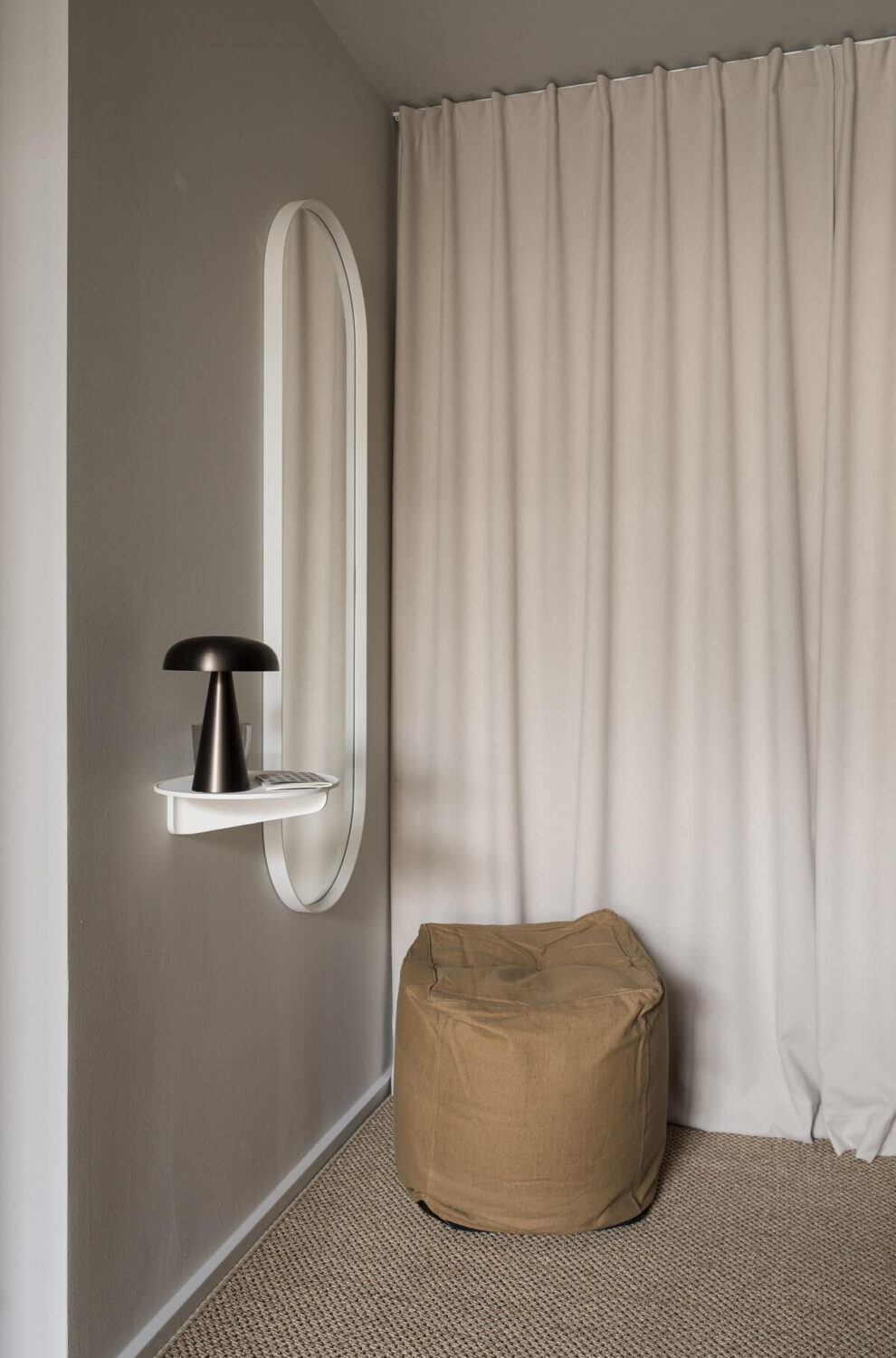 A Monochrome Loft with High Ceilings and Art 42 hallway mirror A Monochrome Loft with High Ceilings and Art