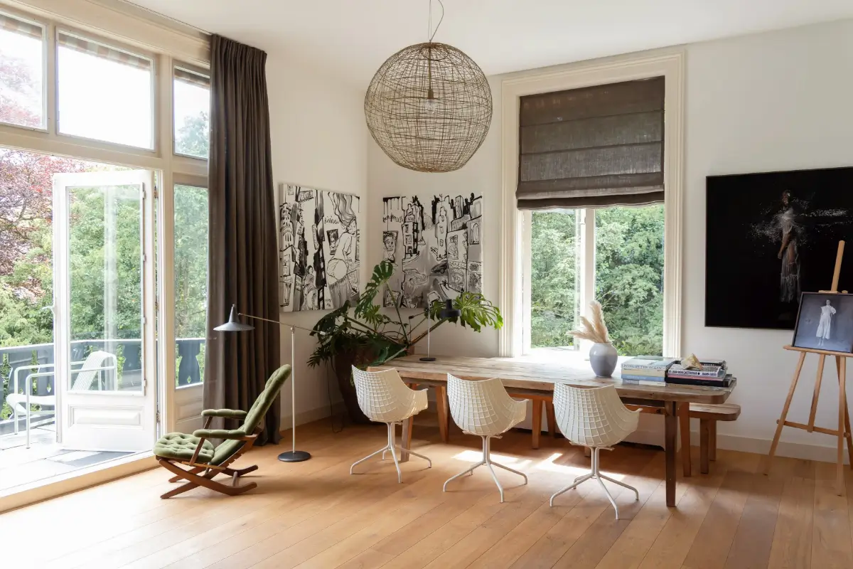 A Warm Atmosphere in a Historic Dutch Villa 27 home-office-balcony
