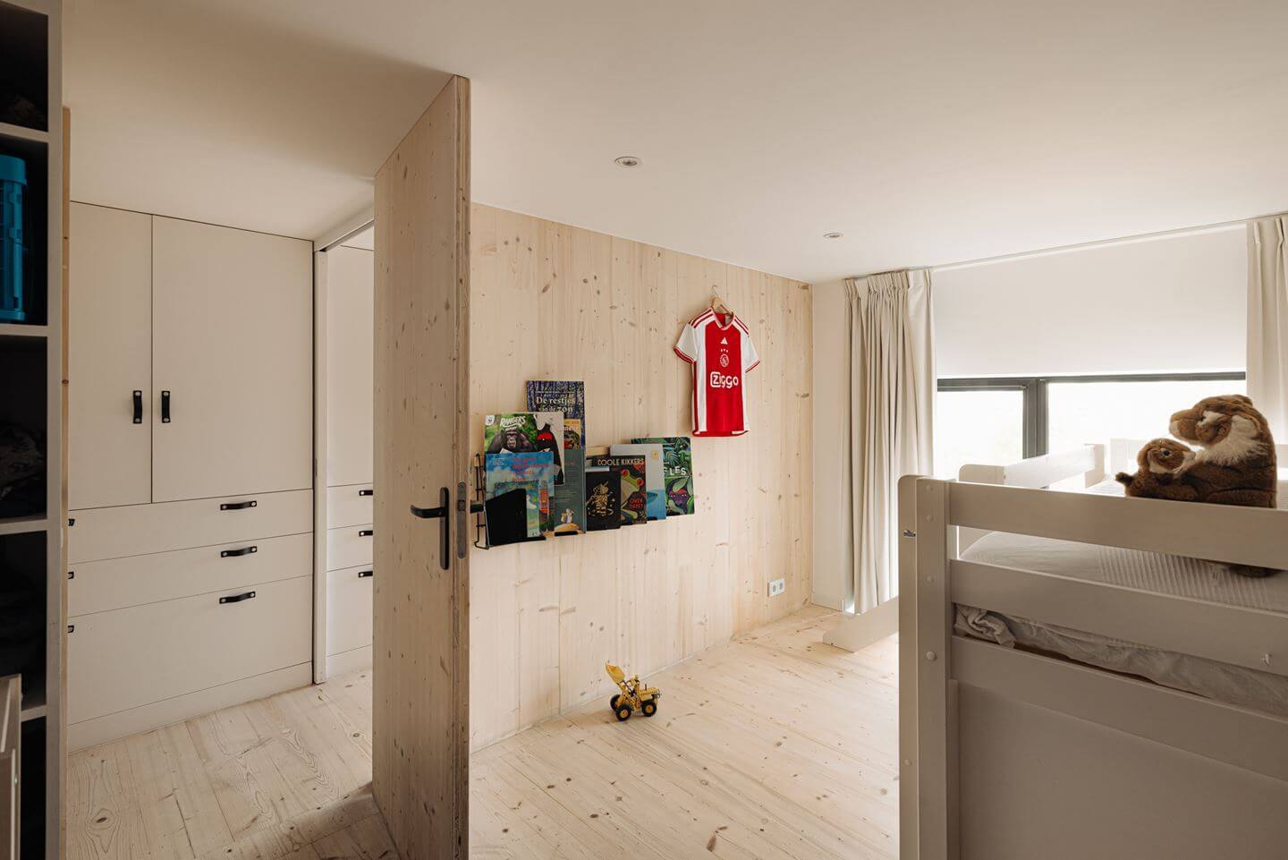 A Modern Loft-Style School Conversion in Amsterdam 20 kids bedroom low ceiling