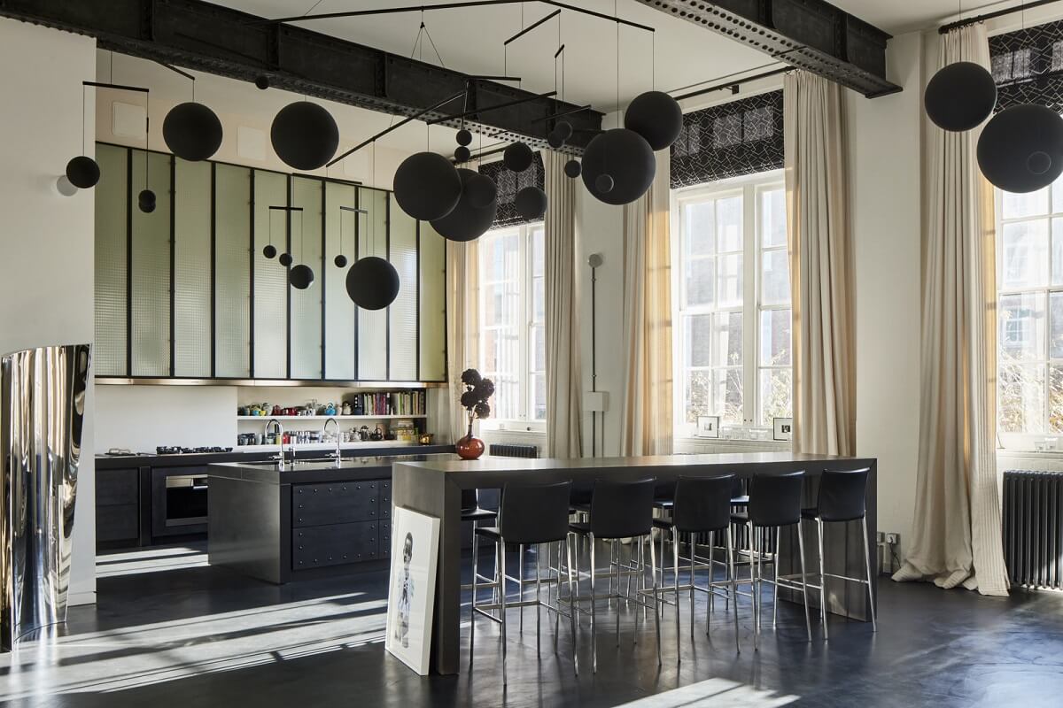 A Monochrome London Loft Filled with Art 9 kitchen monochrome loft apartment london nordroom