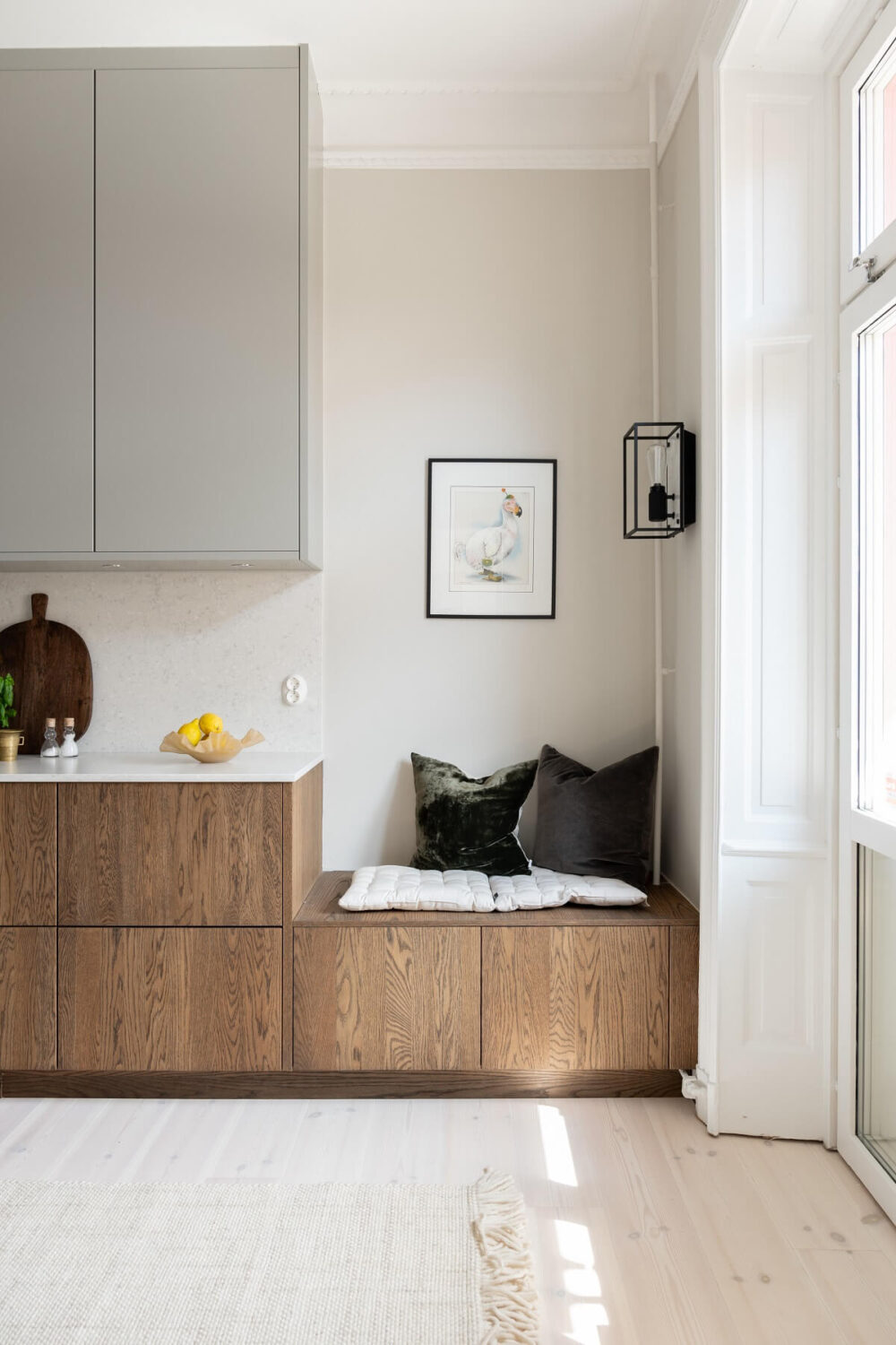 A Light Renovated Apartment in Stockholm 9 kitchen with bench