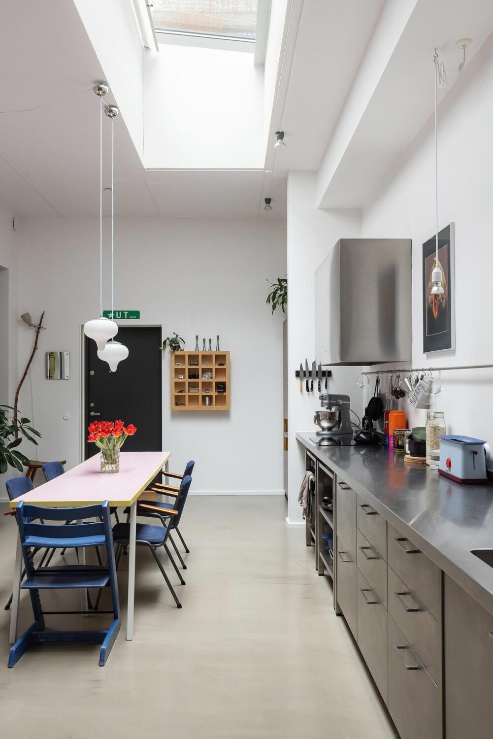 A Unique Basement Apartment in Stockholm 16 kitchen with large skylight