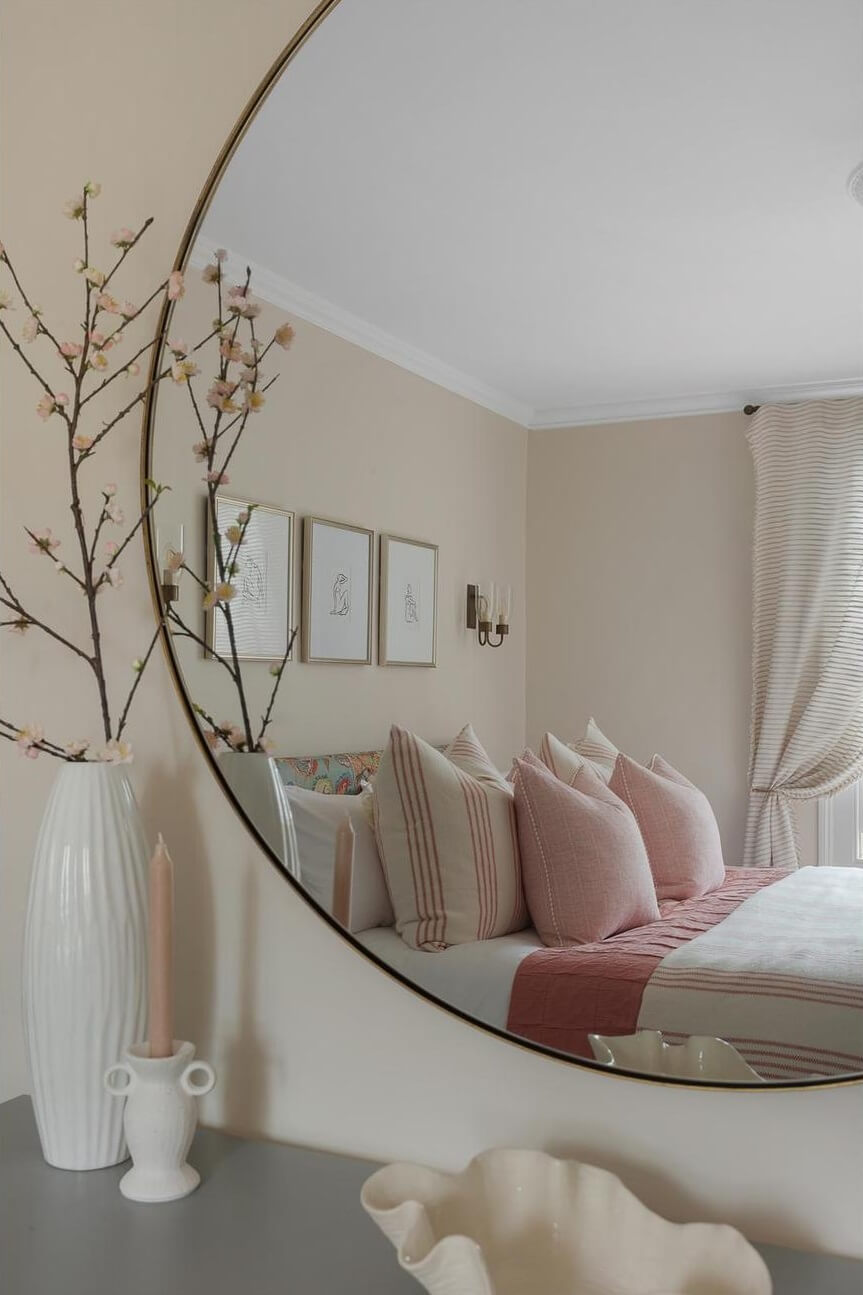 A Victorian House with a Blue deVOL Kitchen 13 large mirror bedroom