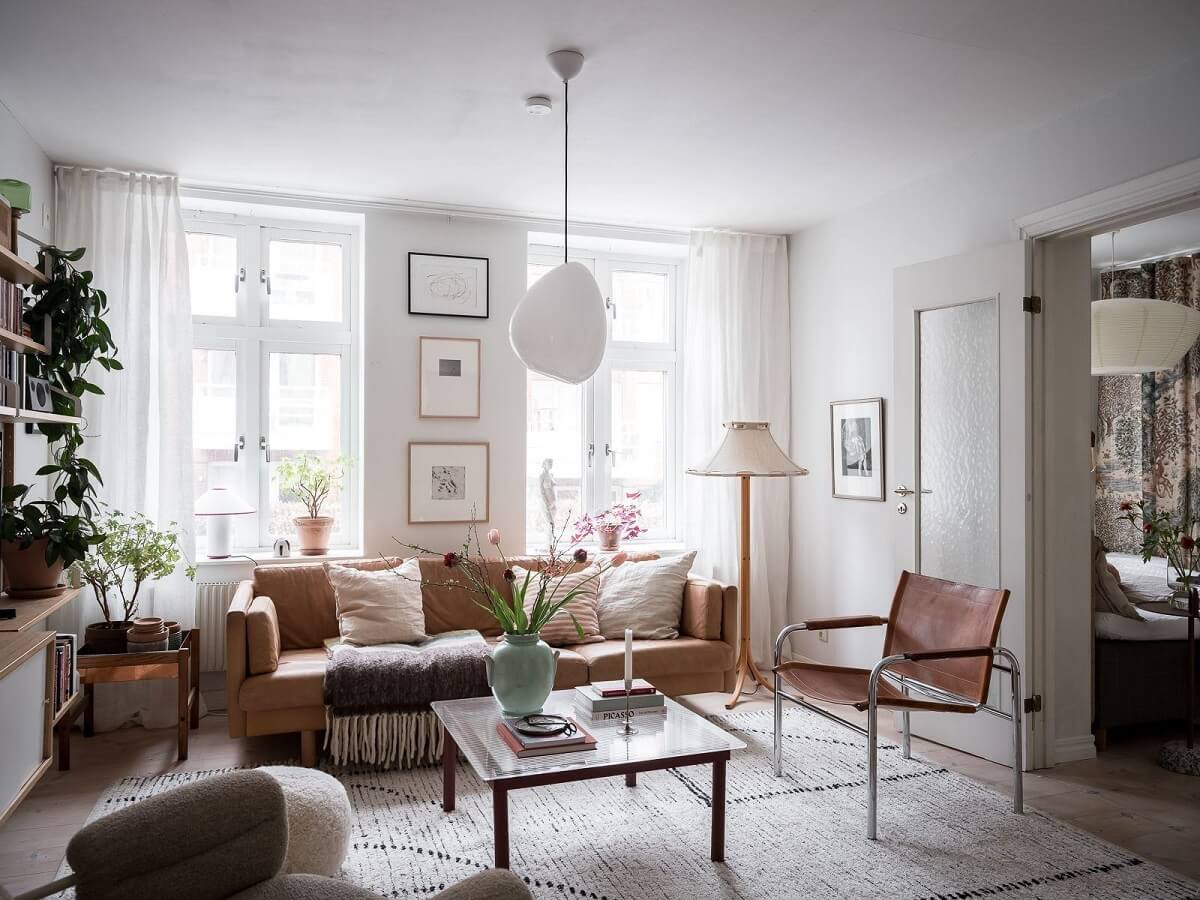 A Light Two Bedroom Apartment in Gothenburg 5 light scandinavian living room