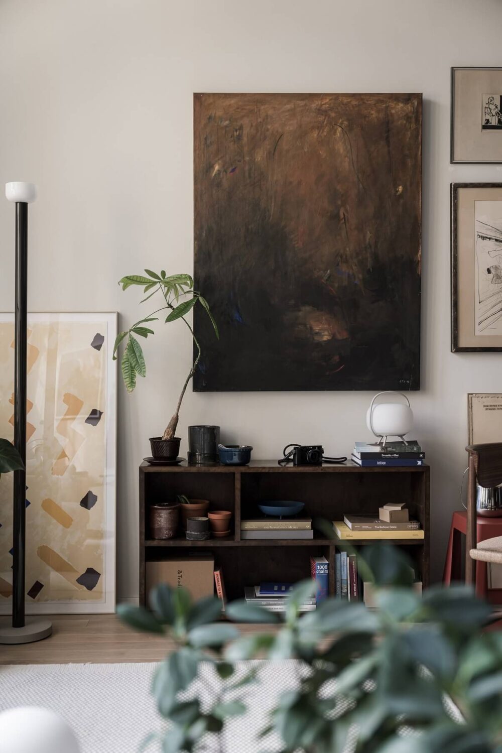 A Monochrome Loft with High Ceilings and Art 16 living room detail