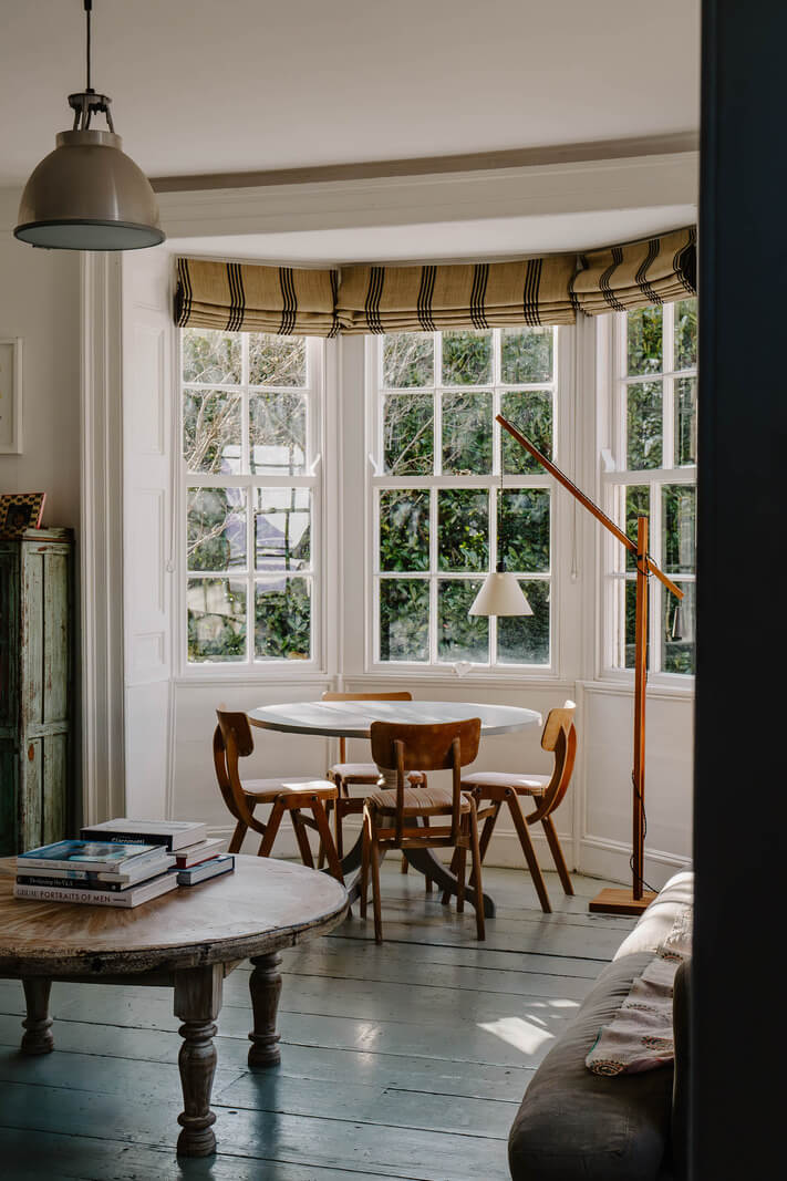 An 18th-Century Historic House with an Amazing Kitchen 11 living room with bay window