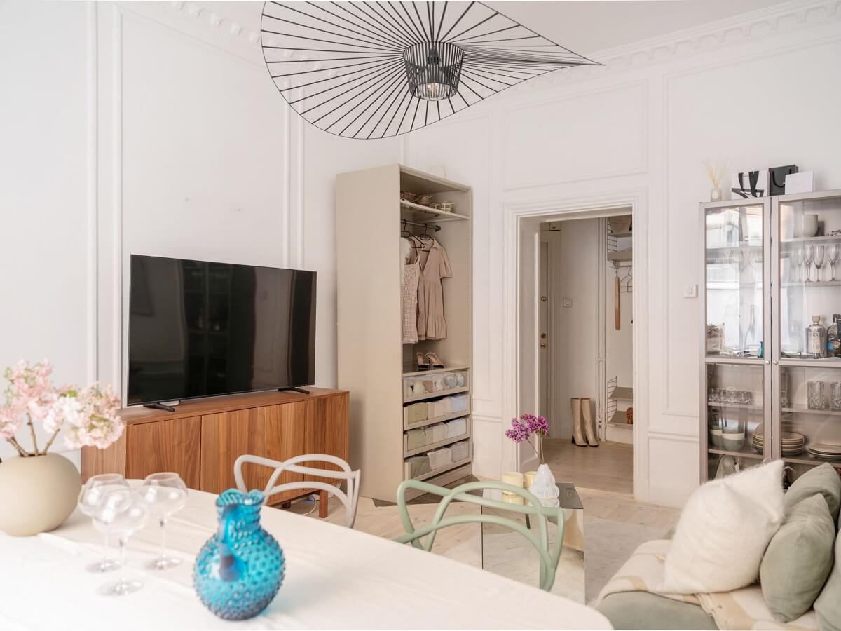 A Small, Tastefully Renovated Apartment in Stockholm 7 living room with wardrobes