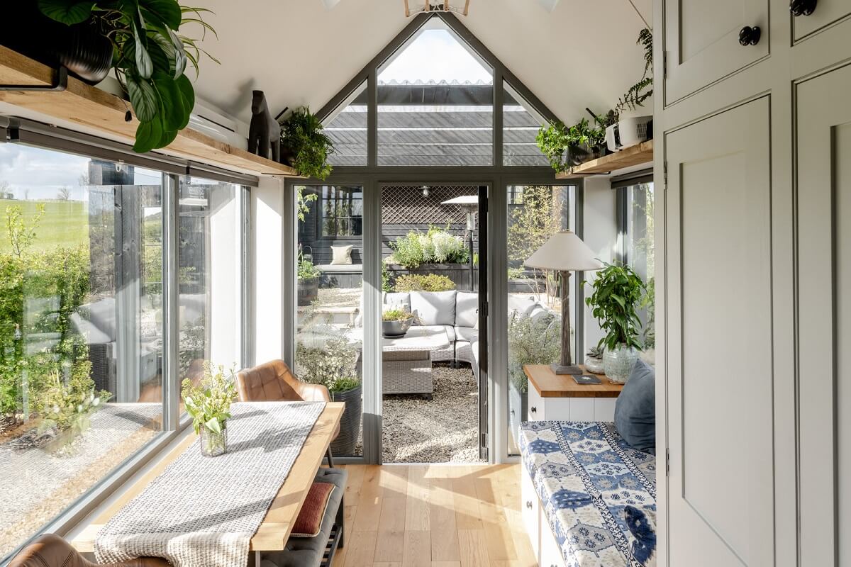 A Tiny Off-Grid House in the English Countryside 2 living-space-pitched-ceiling-tiny-house-nordrom