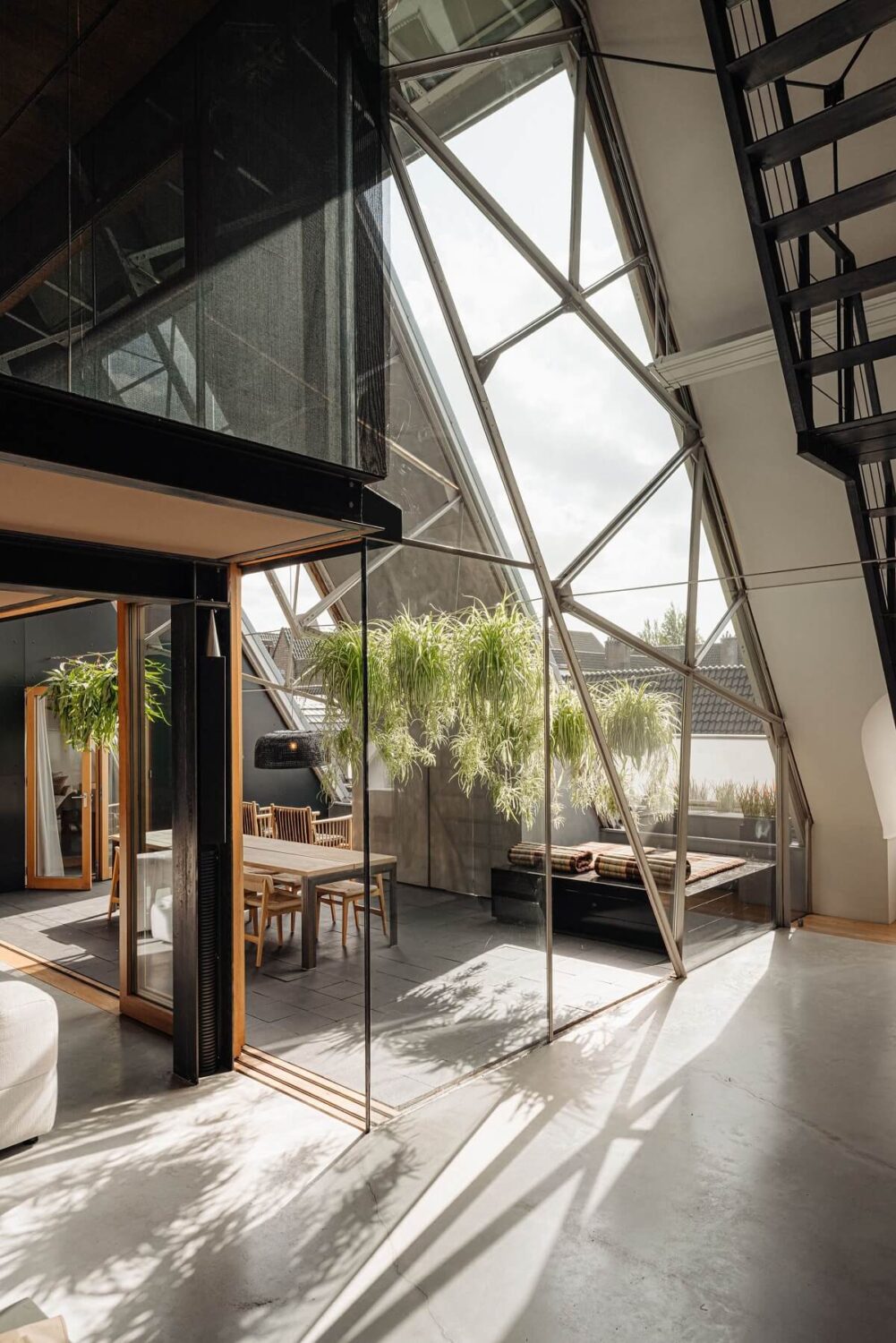 A Luxurious Loft in a Former Amsterdam Church Building 2 luxurious loft with glass slanted ceiling