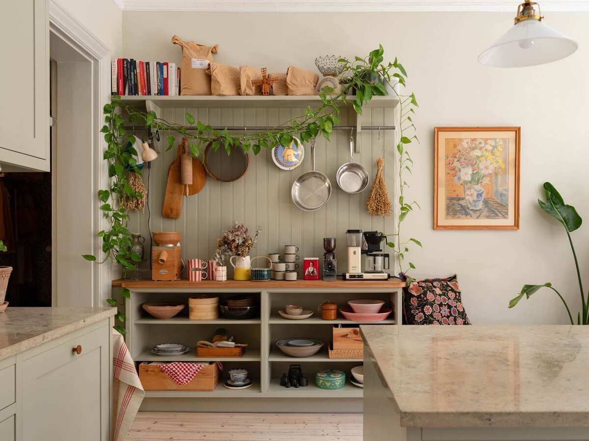 Light and Dark Tones in a Stunning Apartment 26 mint green kitchen storage