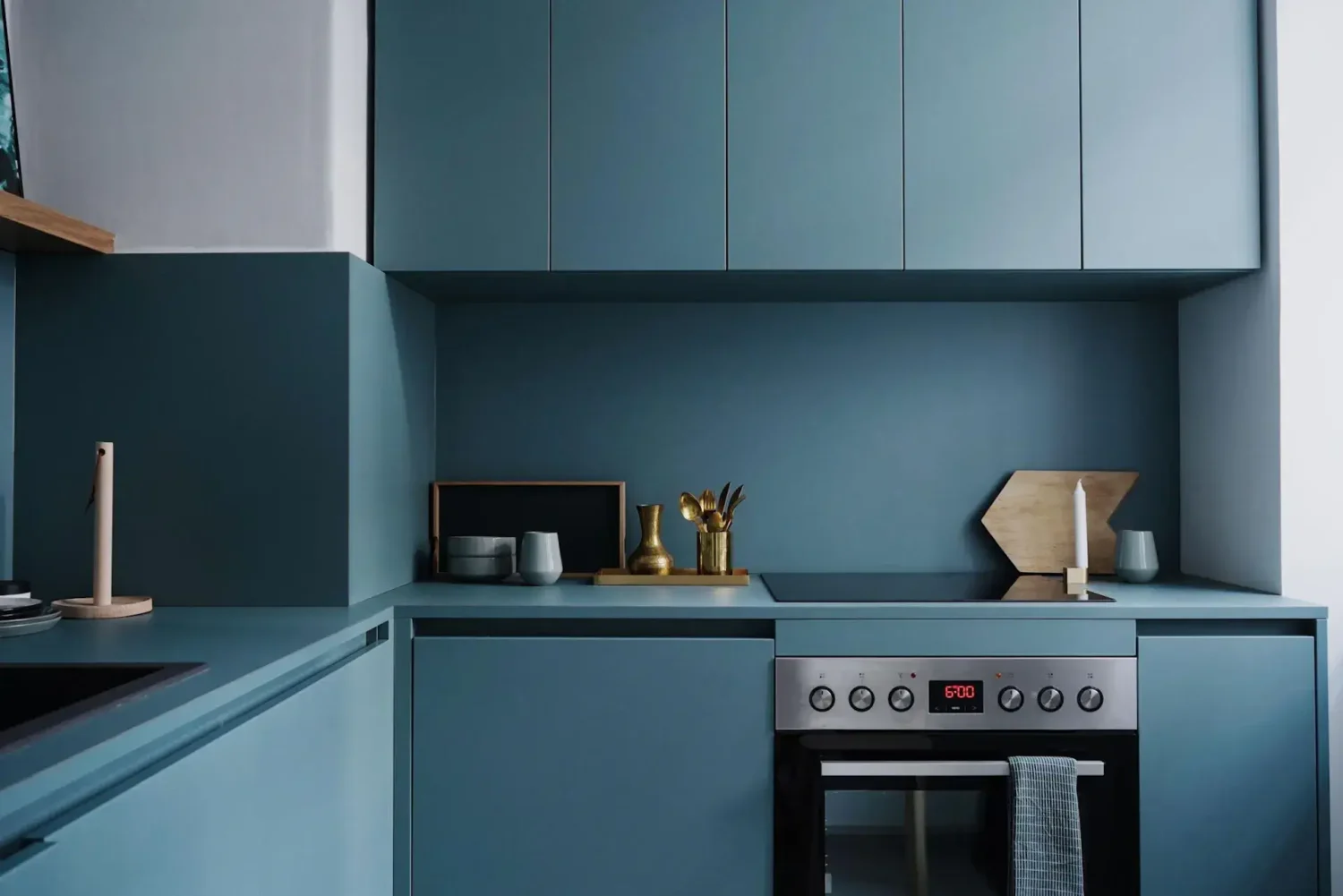 A Blue Kitchen in a Modern Design Apartment in Berlin 2 modern kitchen with blue cabinets