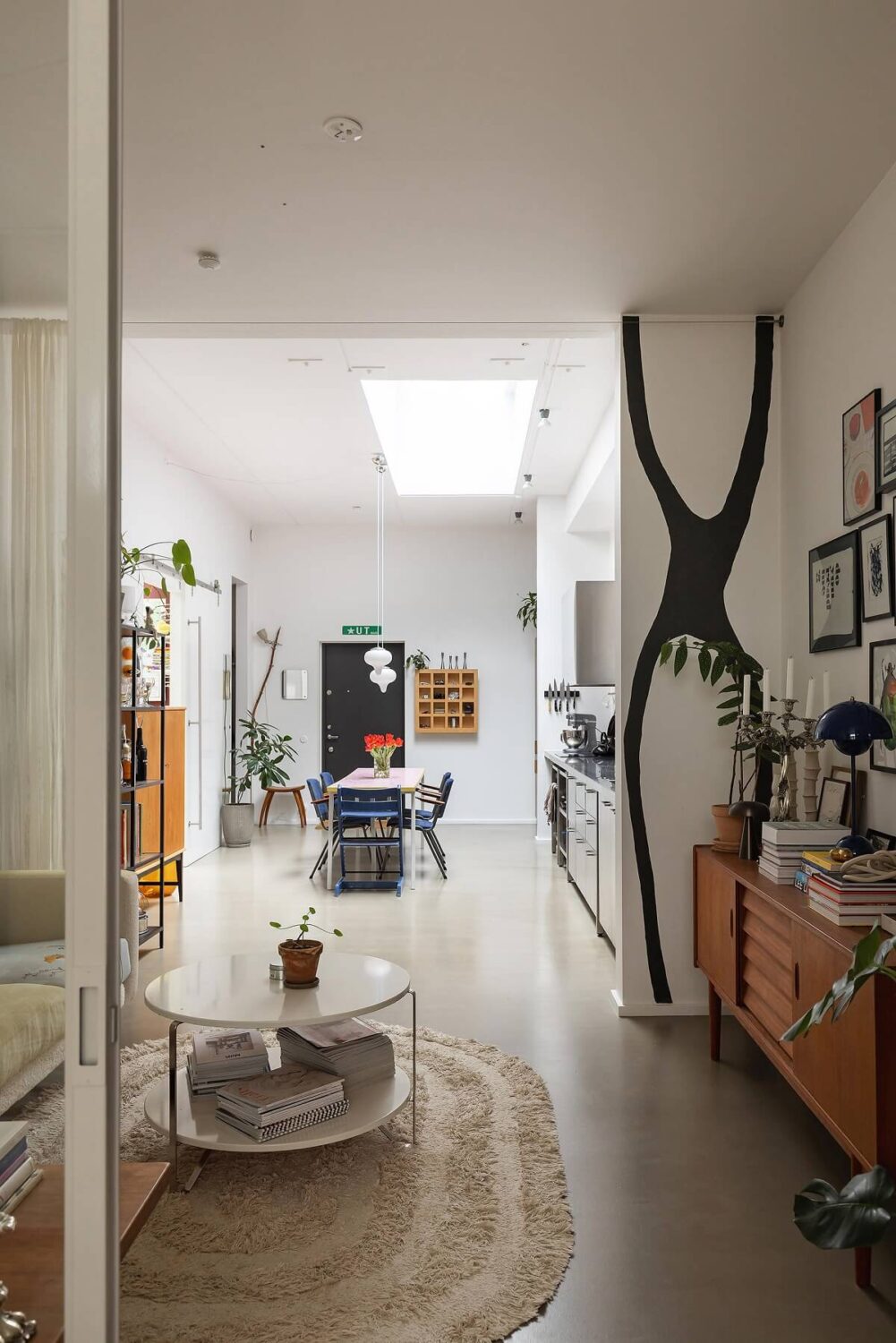 A Unique Basement Apartment in Stockholm 12 open-plan-living-space-scandi-apartment