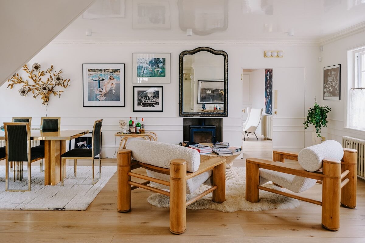 A White English House with a Beautiful Open-Plan Kitchen 7 sitting room with fireplace