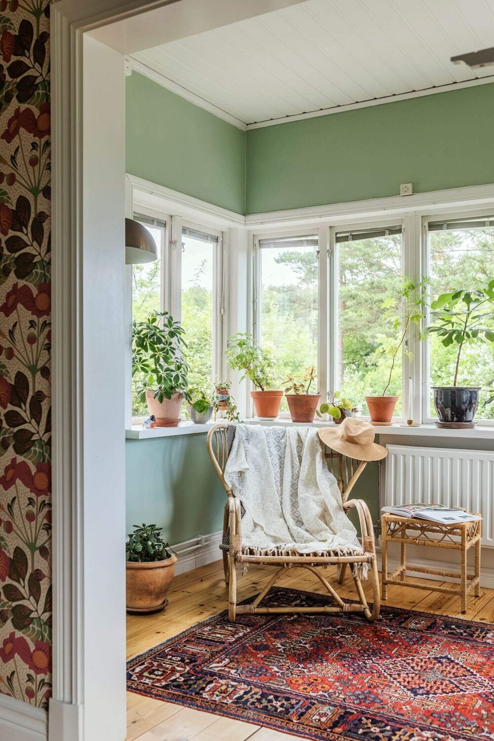 A Historic Swedish Country House with a Beautiful Garden 7 sitting room with mint green walls nordroom