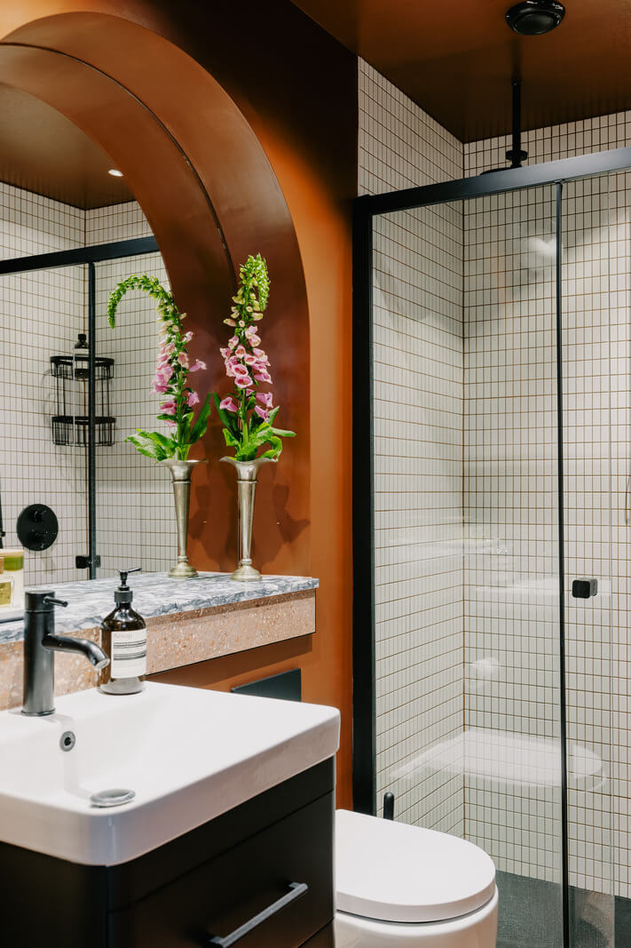 Best of 2024: Bathrooms 26 small bathroom with brown walls and ceiling nordroom