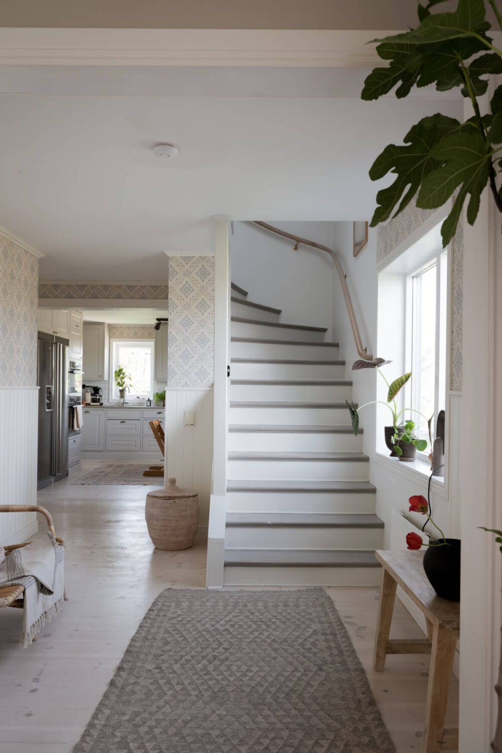 A Pink Swedish House with a Lovely Garden 12 staircase