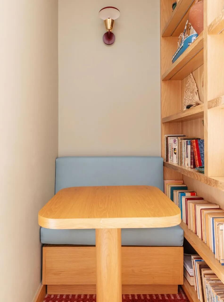 Color Touches in a Design Apartment in a Historic Villa 13 tiny work niche reading nook nordroom