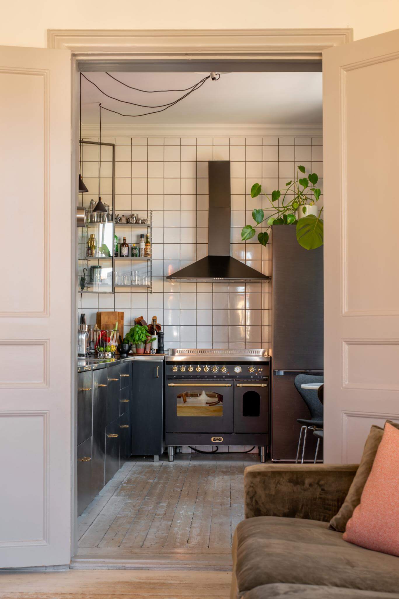 view into industrial style kitchen nordroom