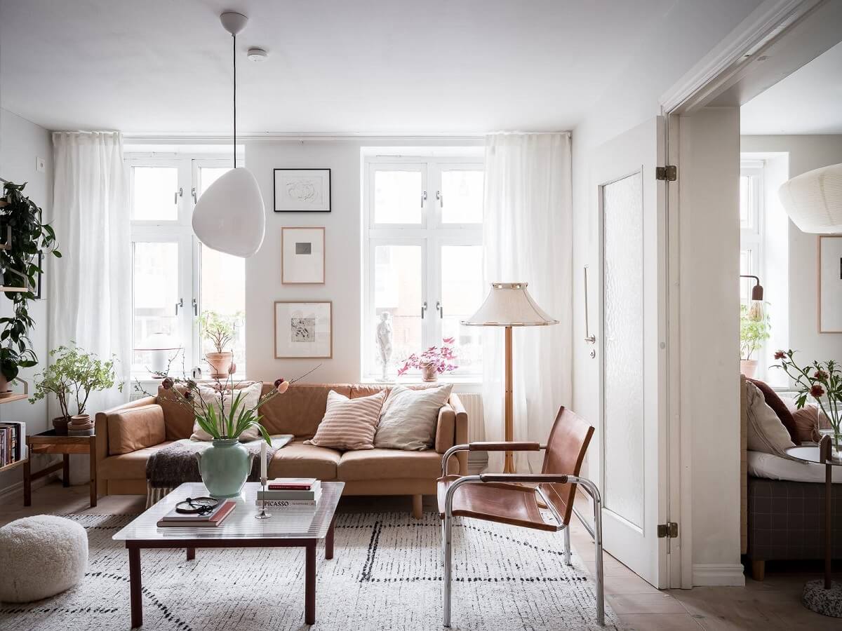 A Light Two Bedroom Apartment in Gothenburg 1 white living room