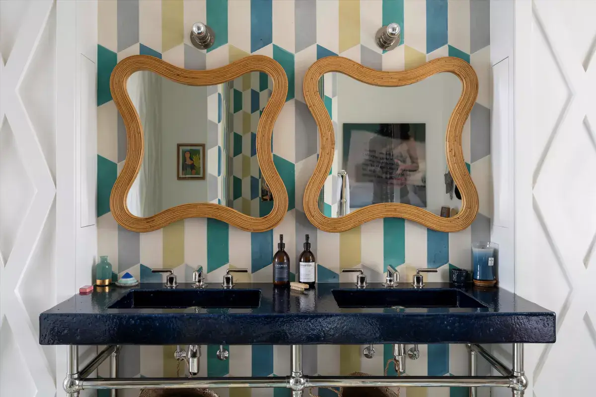 A Light Modern Home in a Historic Building Has a Colorful Bathroom 19 5c39fa39 edc0 405a b34b 9544d417e4d5 0 A Light Modern Home in a Historic Building Has a Colorful Bathroom