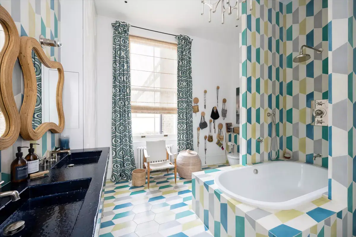 A Light Modern Home in a Historic Building Has a Colorful Bathroom 18 7ab2af05 f2ee 40df b1b8 247cab6a25a2 0 A Light Modern Home in a Historic Building Has a Colorful Bathroom