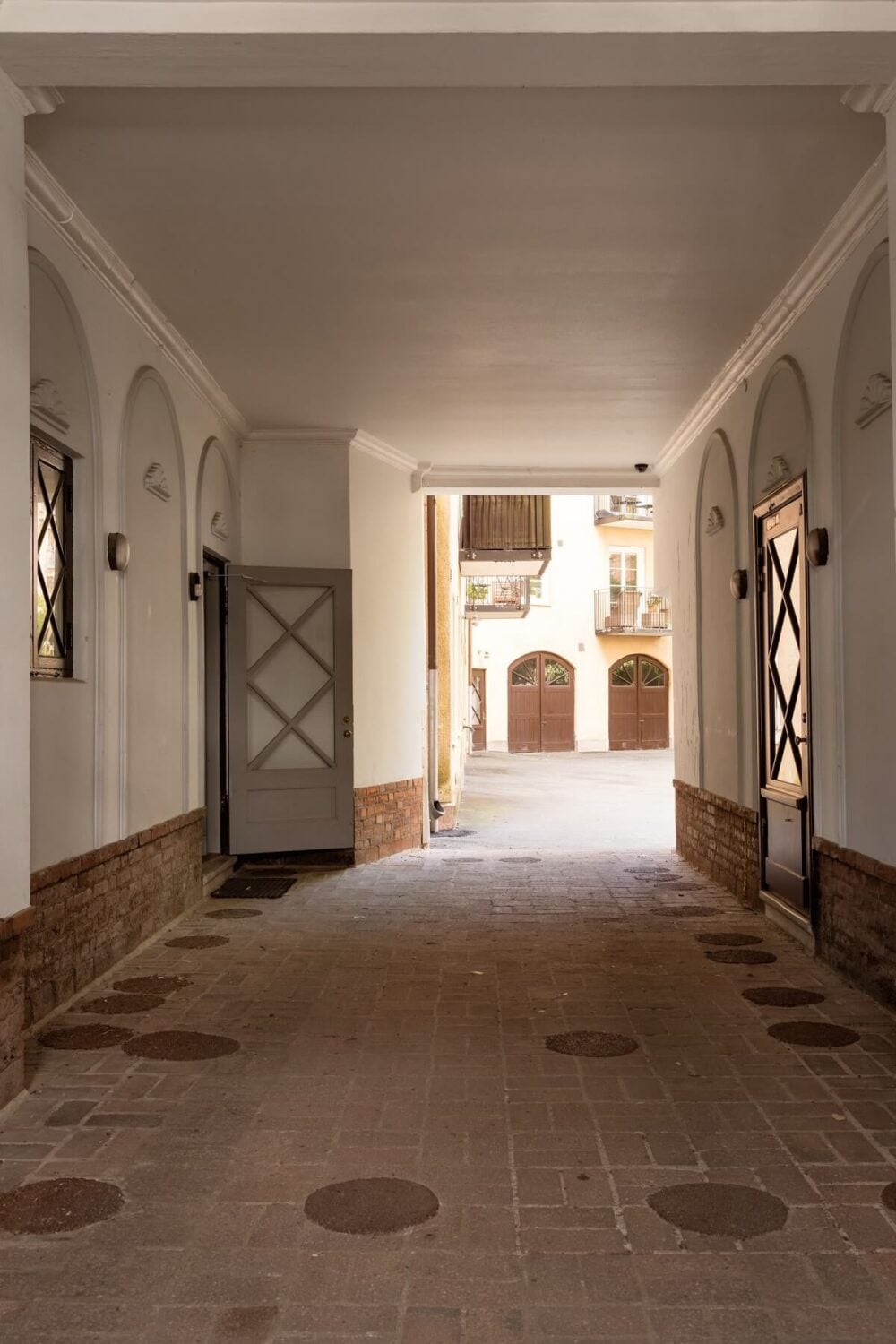 Warm Colors and Painted Ceilings in a Swedish Apartment 23 apartment complex entry