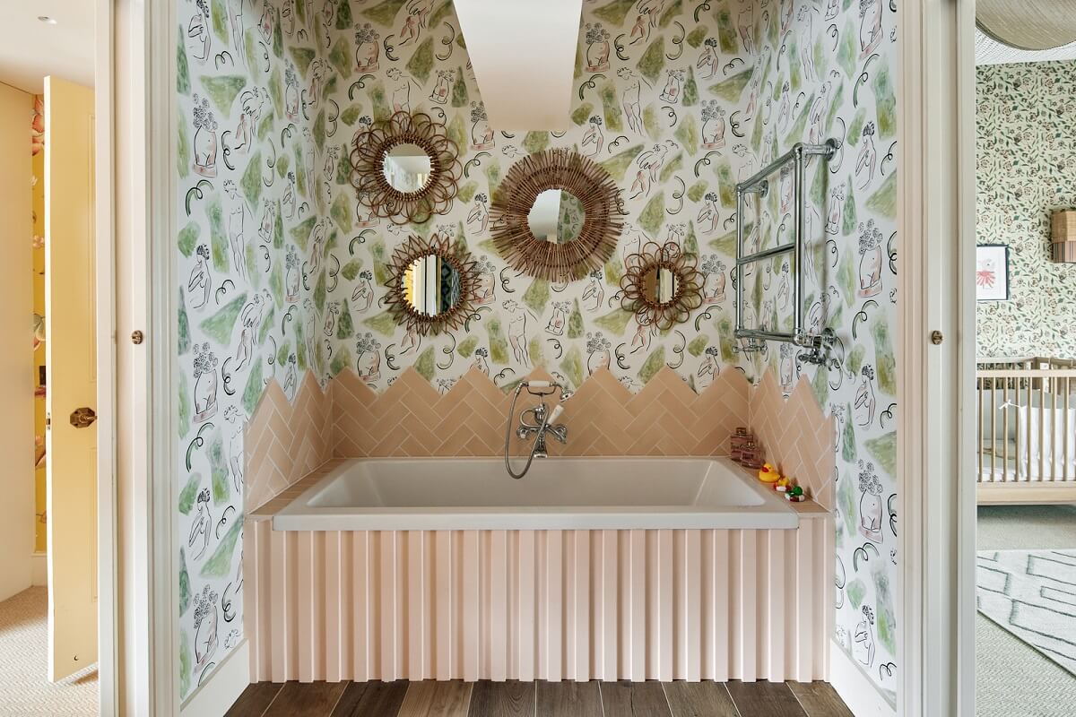 50 Bathroom Wallpaper Ideas Adding Color, Style, and Expression 16 bathroom pink tiles nordroom