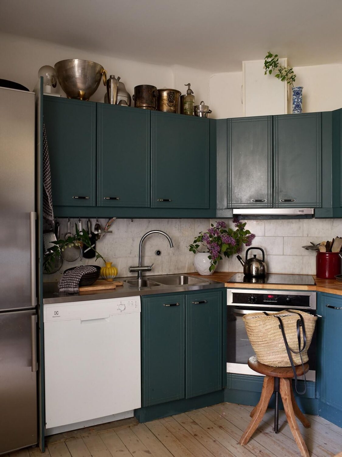 A Cozy Attic Apartment is a Charming Family Home 15 blue kitchen