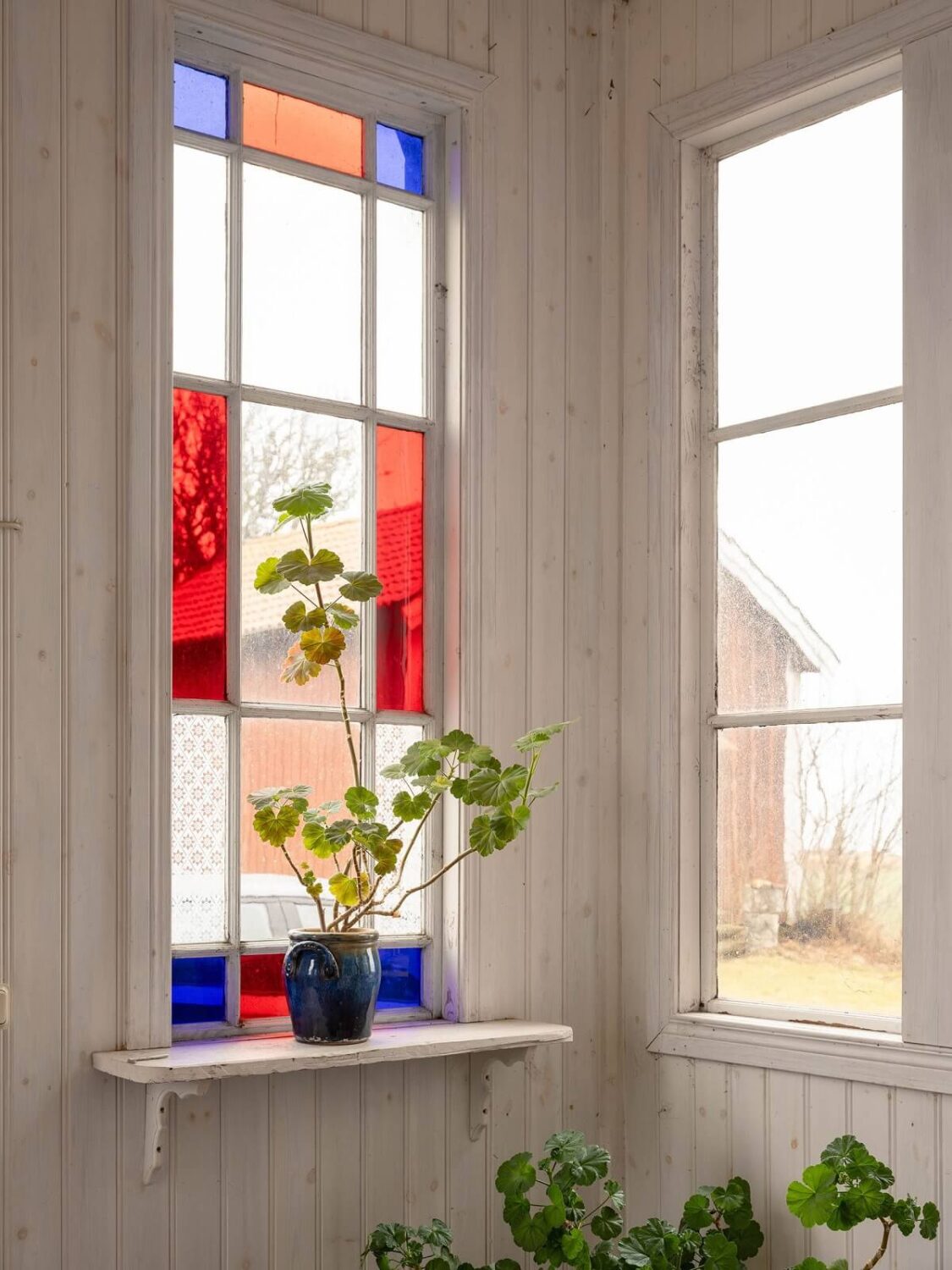 Original Character and Grand Rooms in a Swedish Country House 18 colorful glass