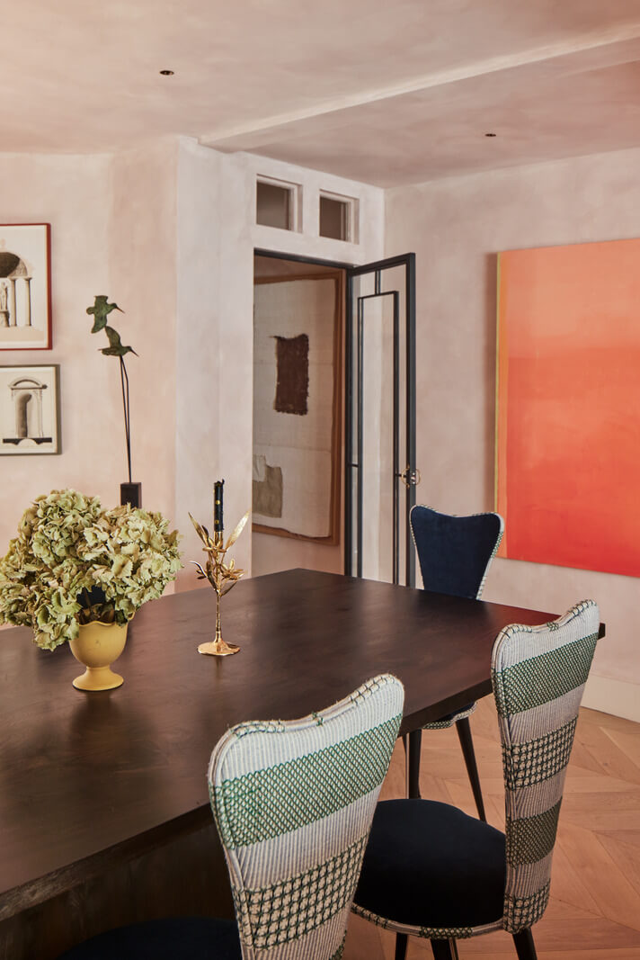 Limewash Paint and Artisan Wallpaper in a London Townhouse 23 dining room