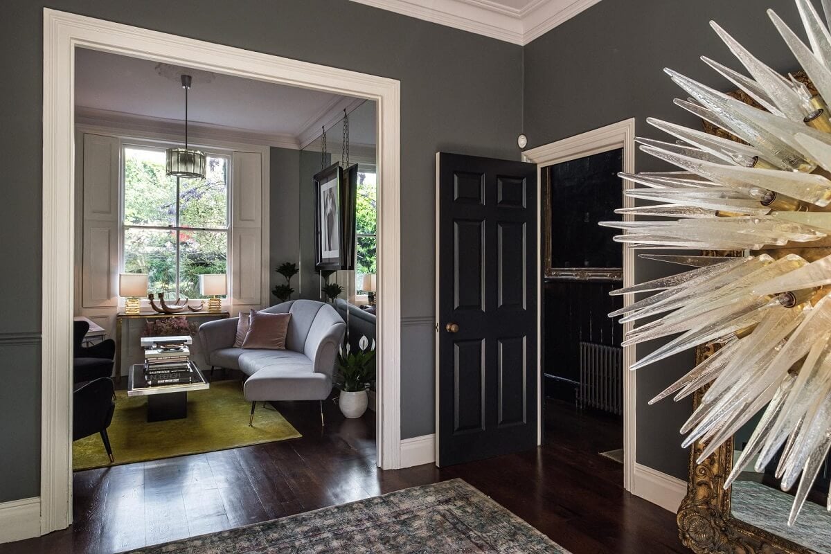 Moody Gray Tones and Period Details in a Victorian Townhouse 5 double gray sitting room