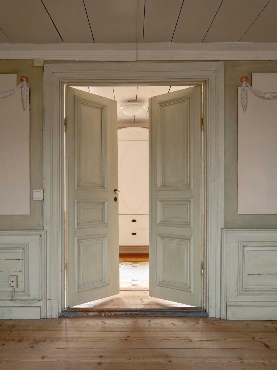 Original Character and Grand Rooms in a Swedish Country House 22 double wooden doors