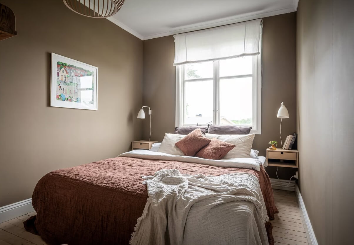 Original Charm in a Light Green Swedish Country House 19 earthy colored bedroom
