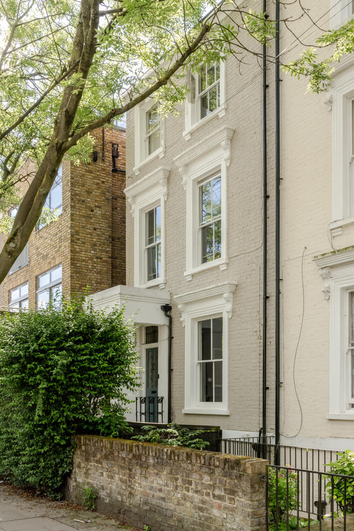 A Green Living Room in a London Maisonette 23 exterior london townhouse 1 A Green Living Room in a London Maisonette