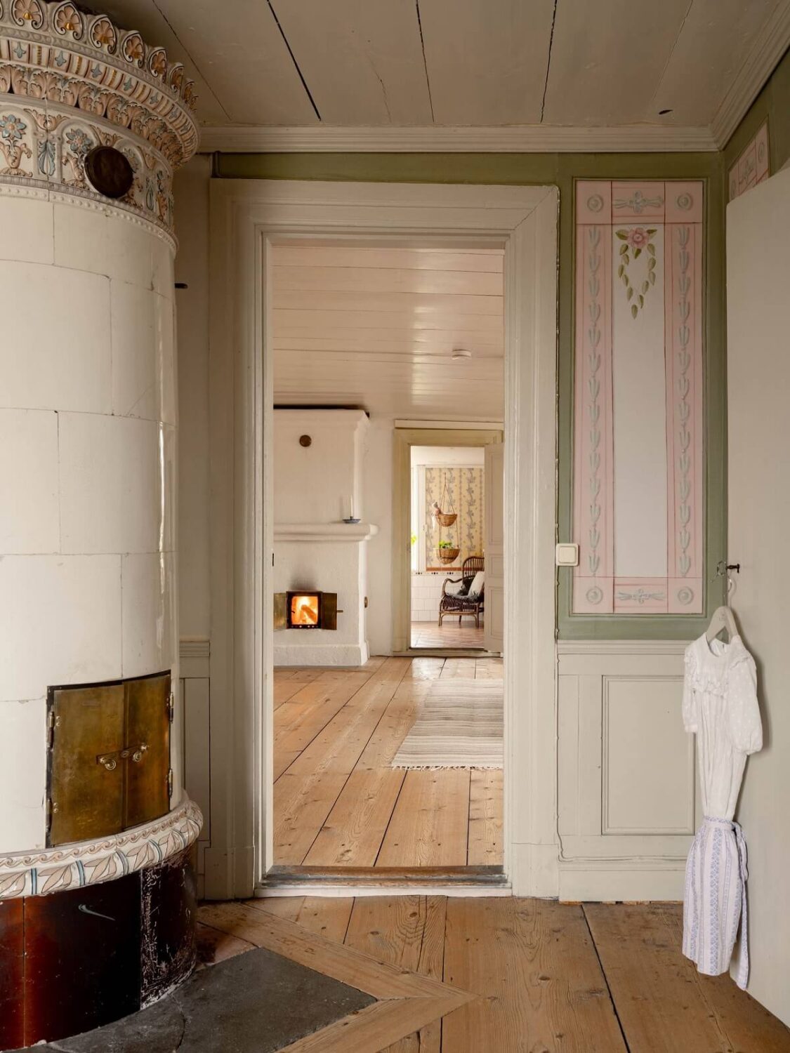 Original Character and Grand Rooms in a Swedish Country House 21 fireplace