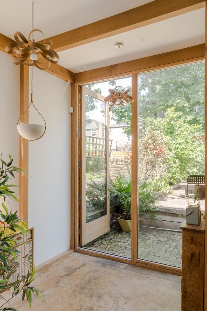 A London Home with an Oak-Framed Glazed Extension 11 garden entry