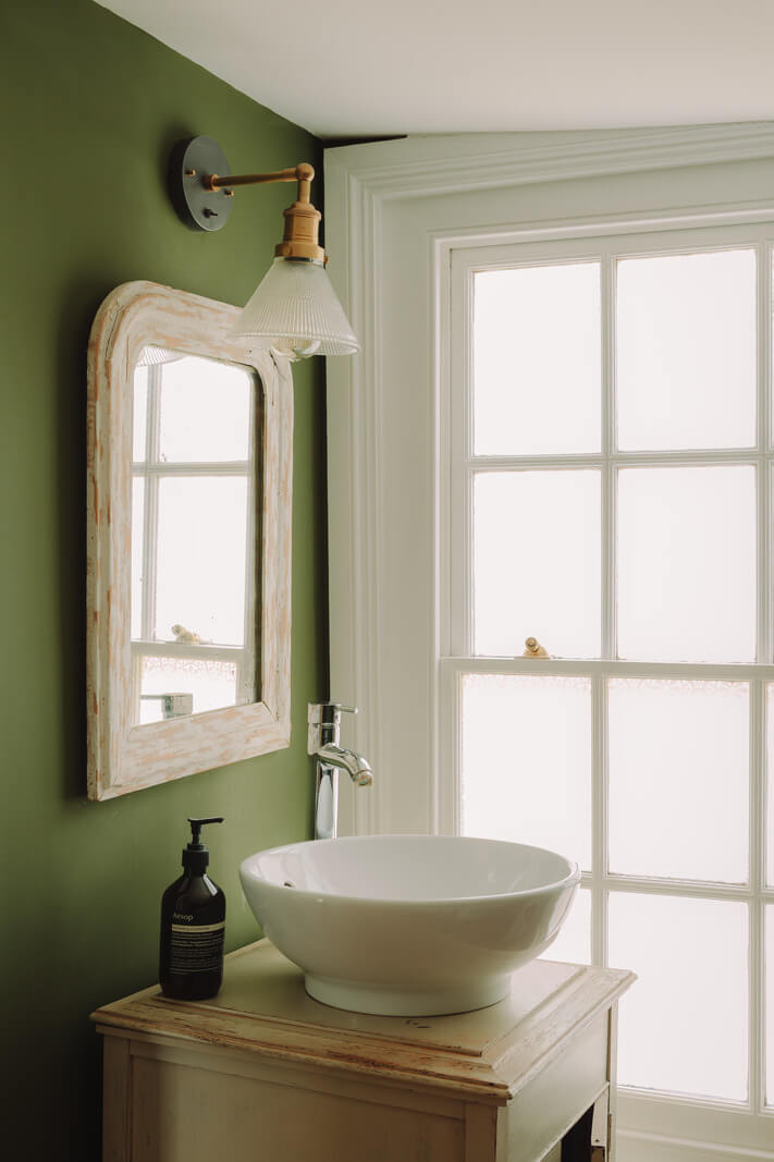 Colorful Rooms in an Elegant Georgian Home in England 15 green bathroom