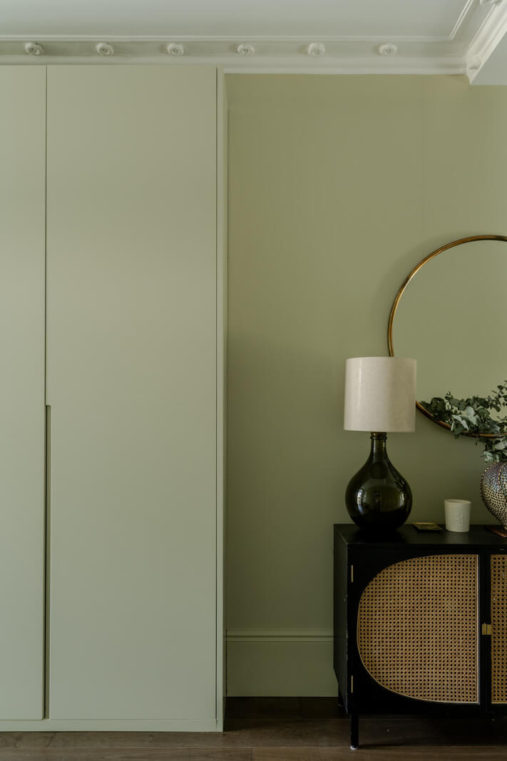 A Green Living Room in a London Maisonette 11 green hallway
