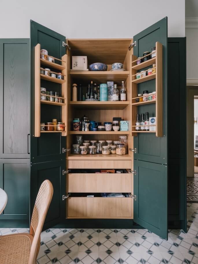 A Stunning Bespoke Kitchen by PAD and Munro Interior Design Studio 12 green kitchen pad munro interior design studio nordroom 17 1 A Stunning Bespoke Kitchen by PAD and Munro Interior Design Studio