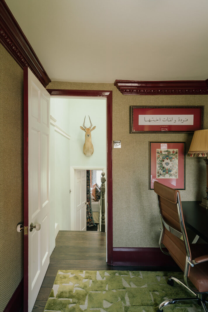 Rich Colors and Patterns in a London Townhouse 22 home office