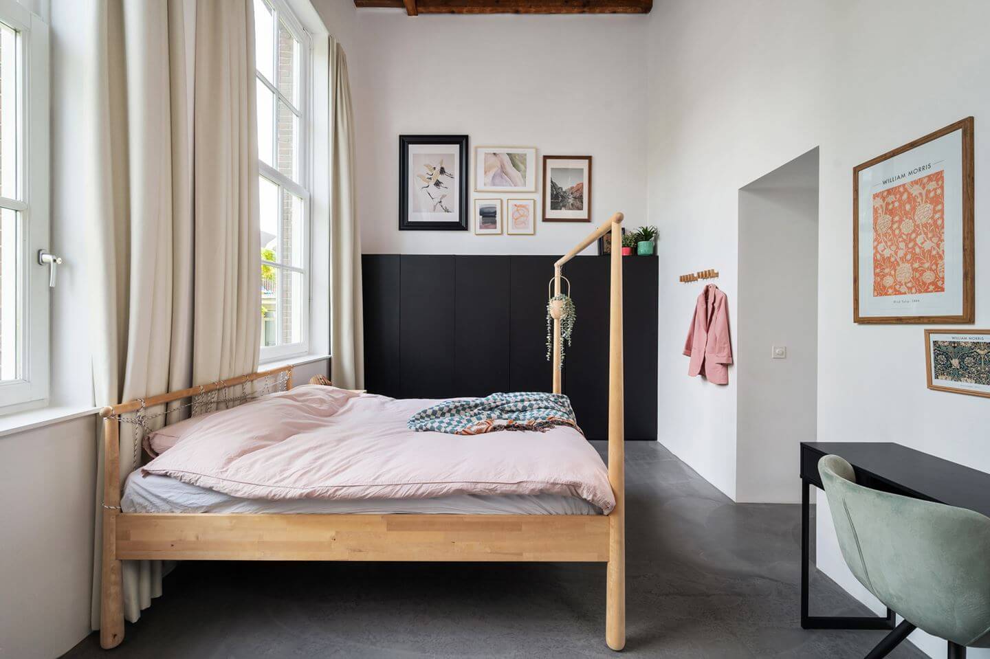 Loft Spaces in a Former School Conversion in Rotterdam 21 ikea bed high ceilings