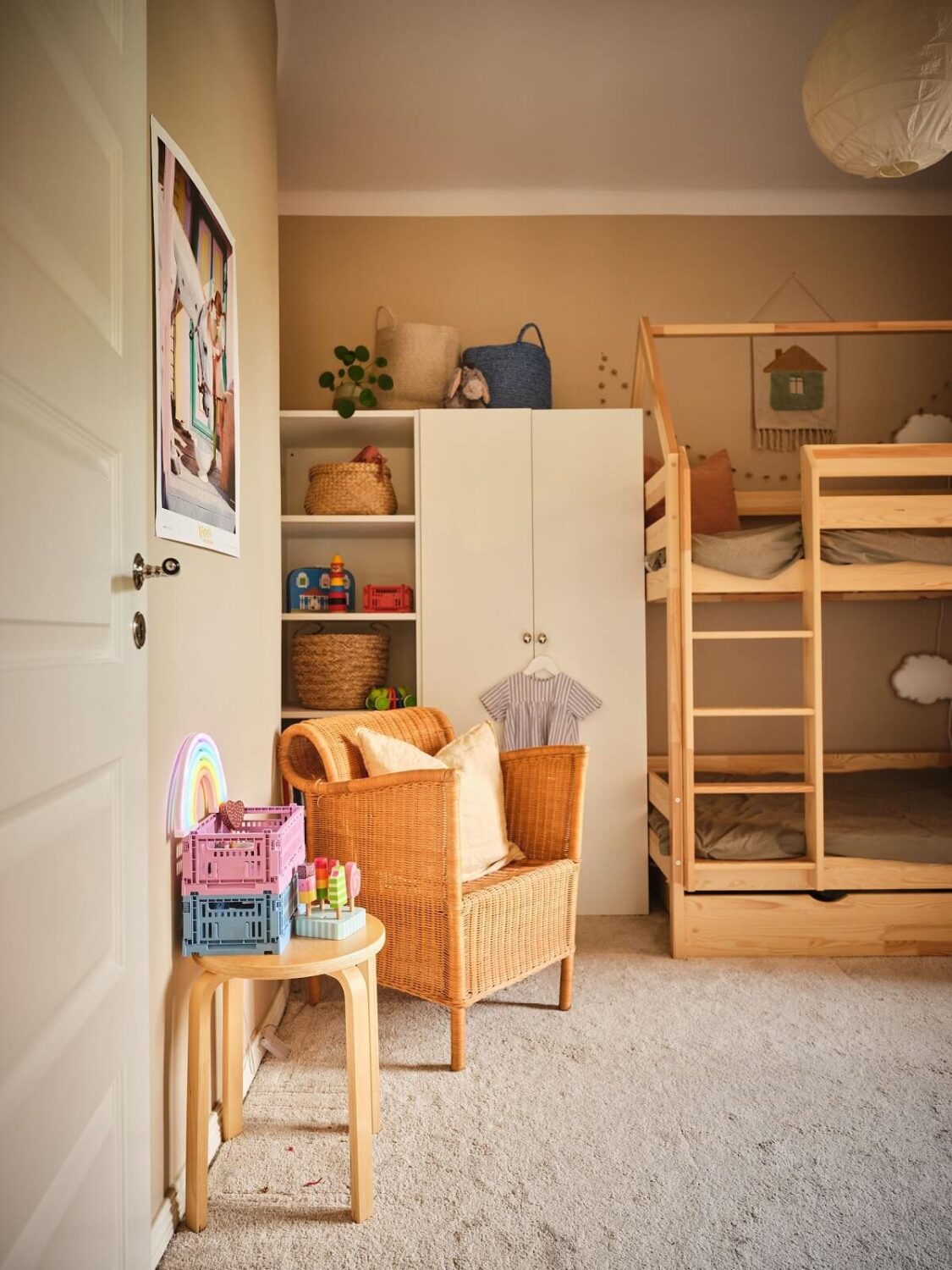 A Light Apartment with a Sage Green Kitchen 16 kids bedroom bunk beds A Light Apartment with a Sage Green Kitchen