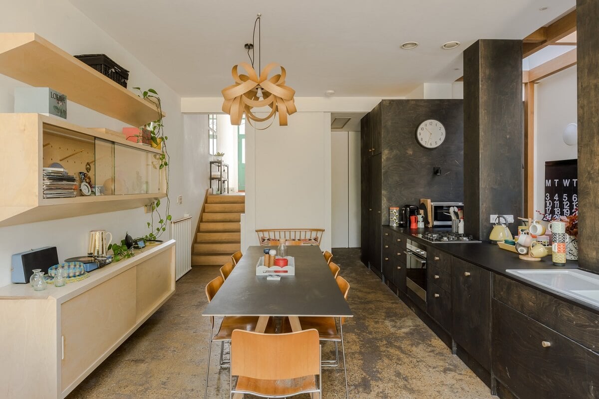 A London Home with an Oak-Framed Glazed Extension 9 kitchen and dining table
