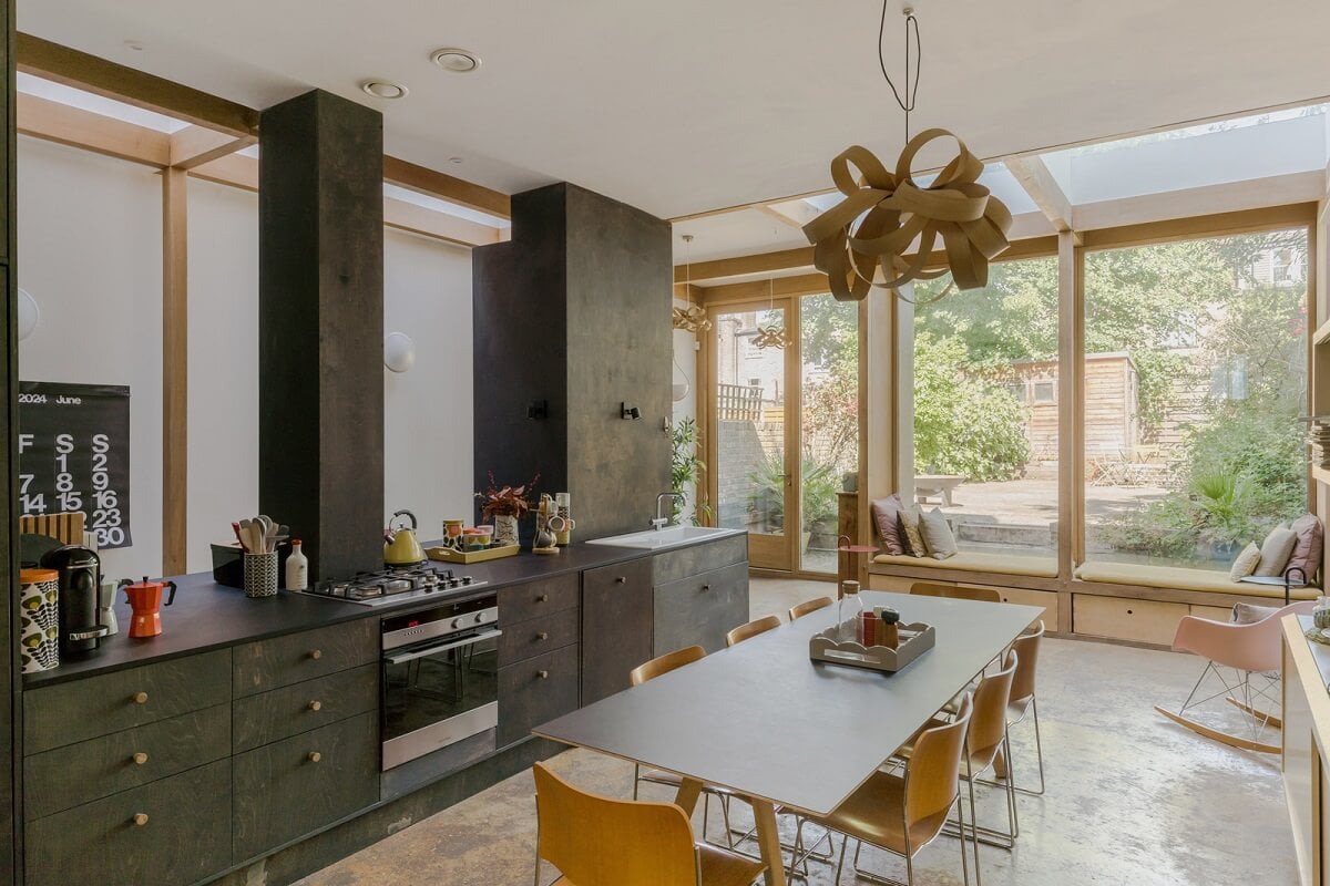 A London Home with an Oak-Framed Glazed Extension 4 kitchen dining room