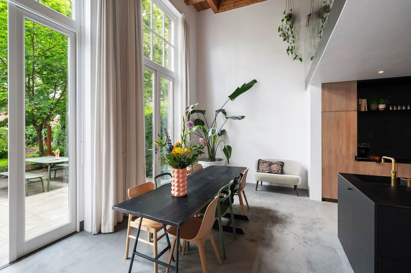 Loft Spaces in a Former School Conversion in Rotterdam 11 kitchen dining table
