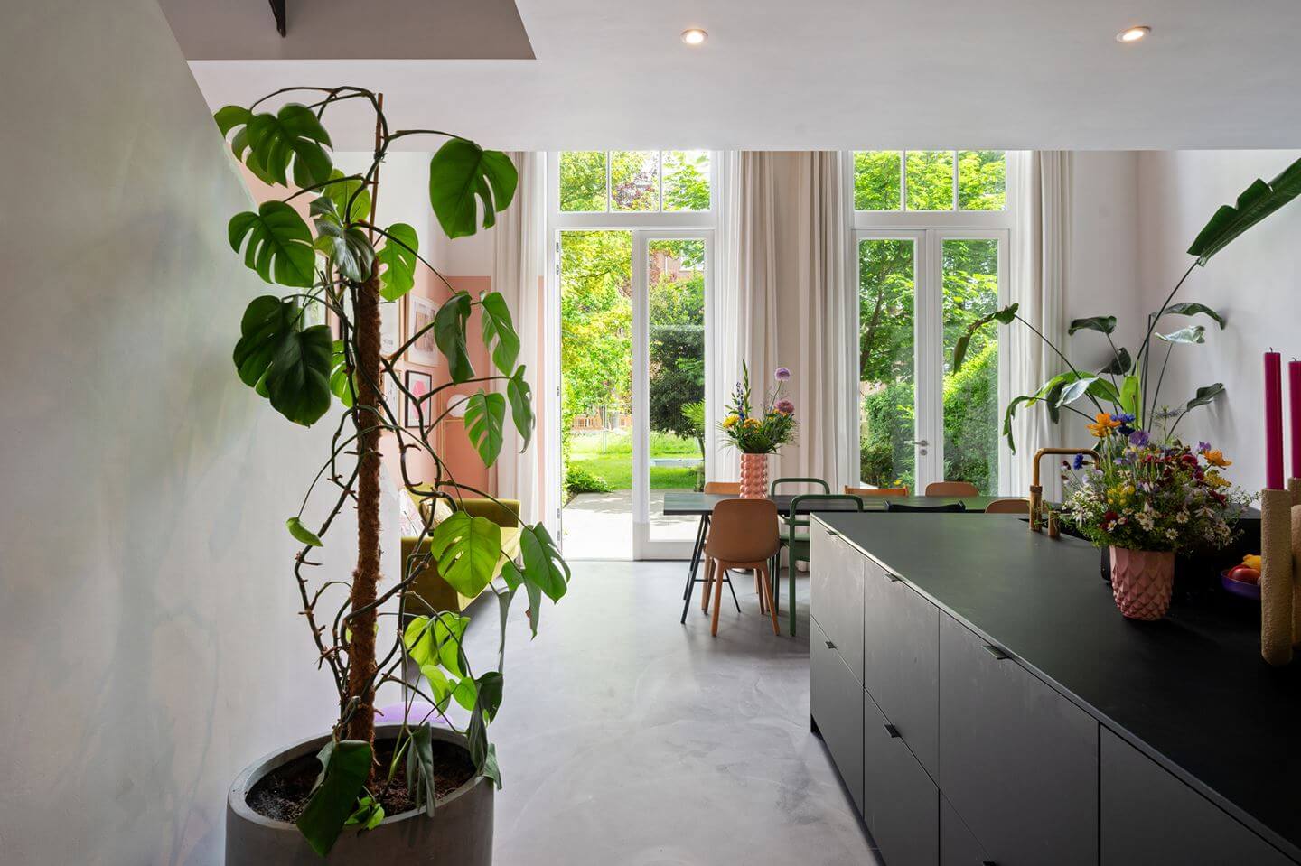 Loft Spaces in a Former School Conversion in Rotterdam 10 kitchen island plants