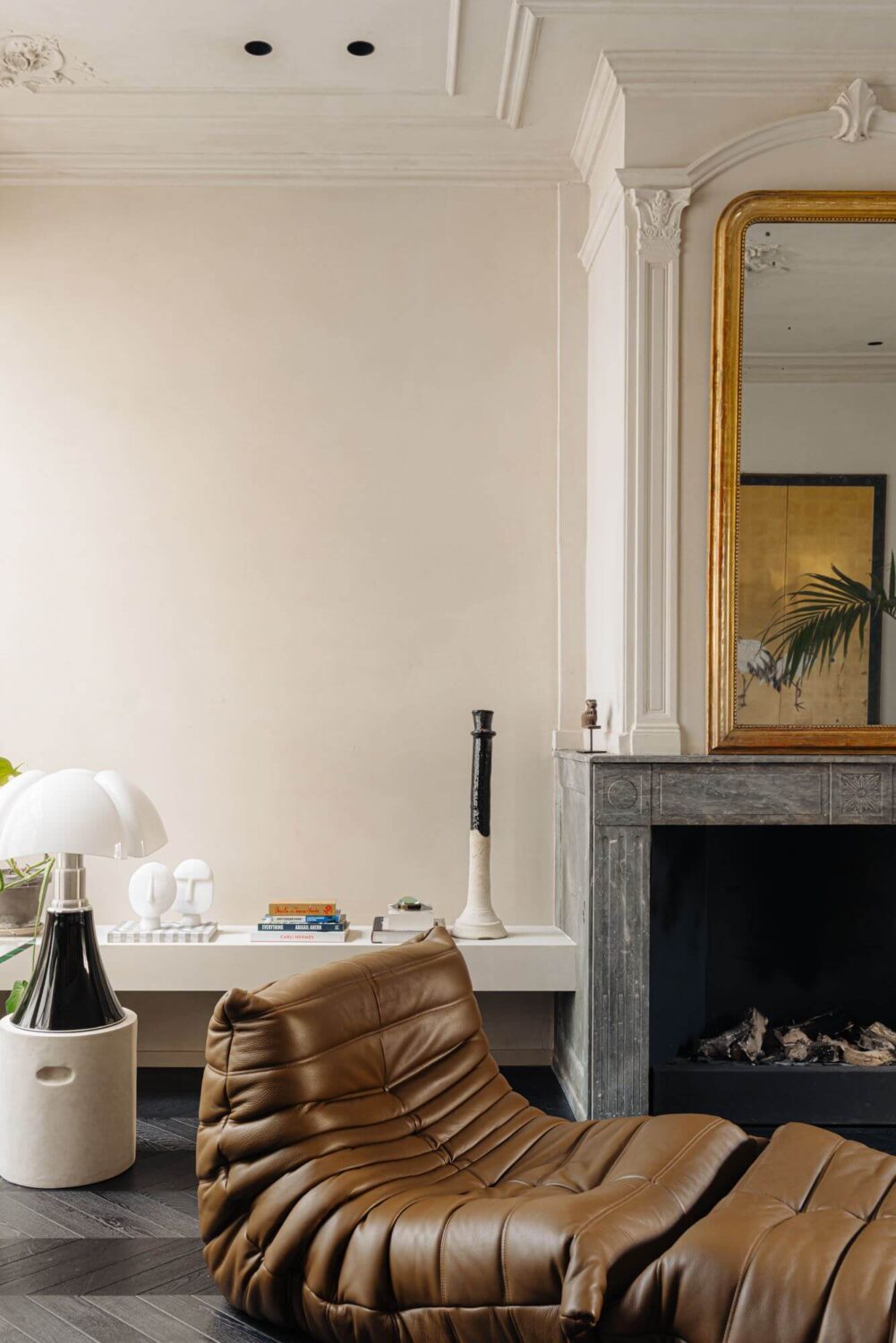 A Luxurious Apartment in an Amsterdam Canal House 14 living room with fireplace