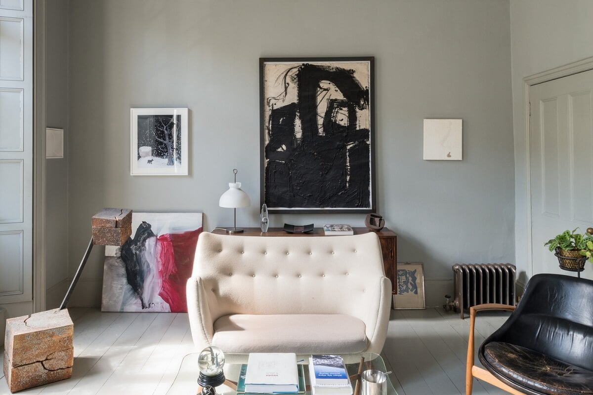 Heritage Colors and Original Details in a London Townhouse 3 living room with light gray walls